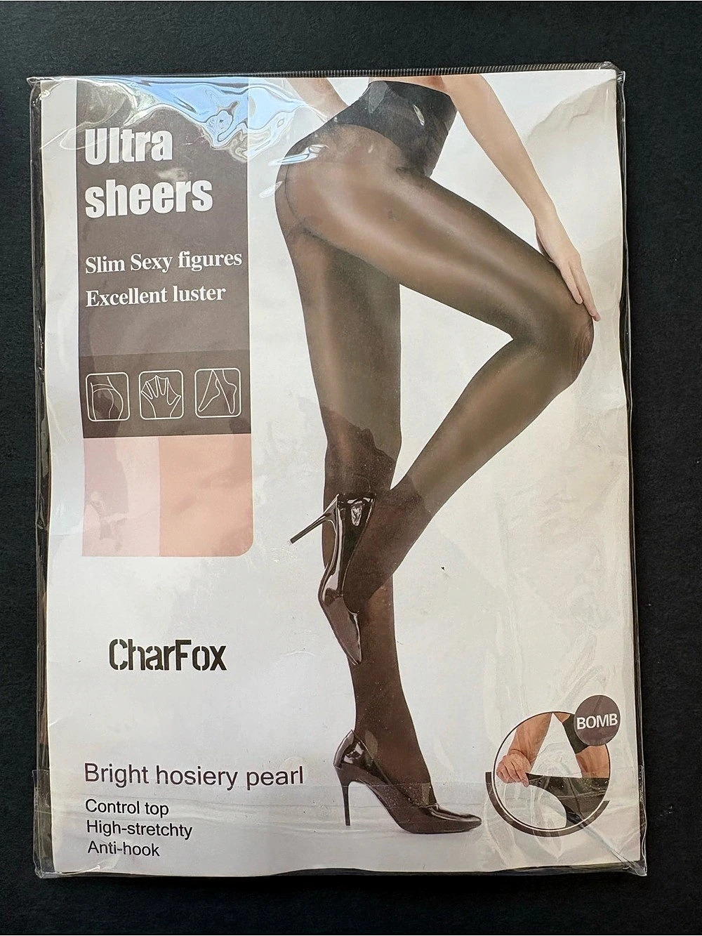 CharFox Ultra Sheers Bright Hosiery Pearl Control Top Pantyhose